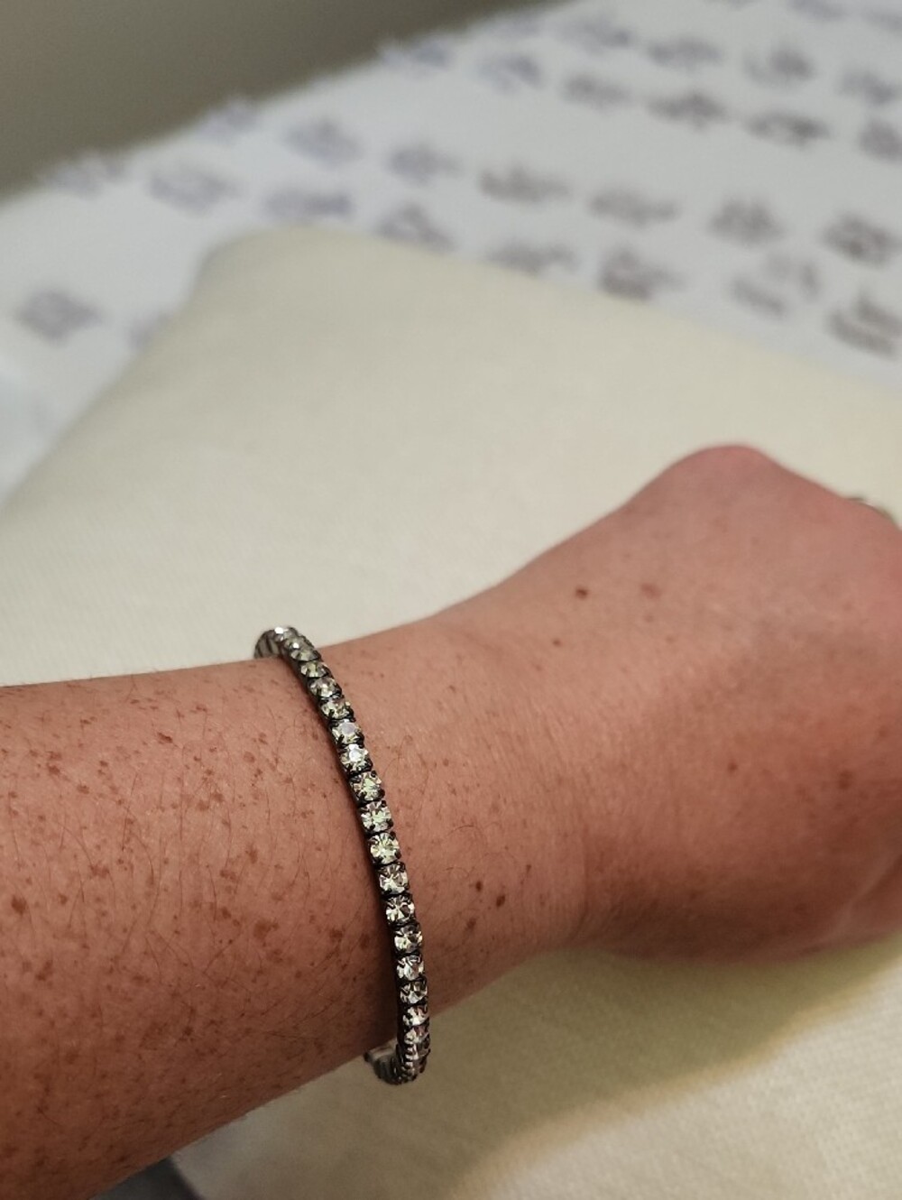 Delicate Black Crystal Cuff Bracelet - Women's Jewelry